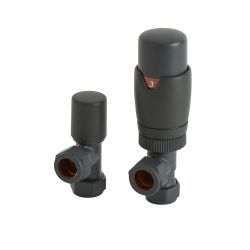 Llaves para Radiador Termostáticas Angulares con Detentor - Disponibles en Distintos Acabados