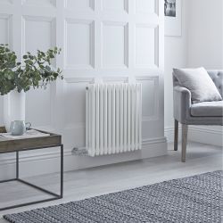 Radiador Eléctrico Tradicional Horizontal con Columnas Triples Blanco - 600mm x 605mm - con Selección de Termostatos Wi-Fi  - Regent