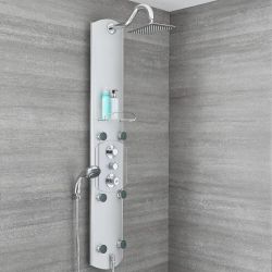 Panel de Ducha Termostático Hidromasaje Multifunción en Aluminio - Arcan