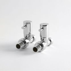 Par de Llaves Rectas Minimalistas para Radiador y Radiador Toallero para Tubos de Cobre de 15mm