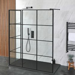 Mampara de Ducha de Obra de 2 Lados con Plato de Ducha Efecto Pizarra - Disponible en Distintas Medidas y con Opción de Panel Antisalpicaduras - Barq