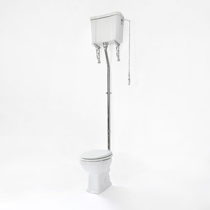 Kit con Tubo de Descarga para WC con Cisterna Alta - Cromado - Elizabeth