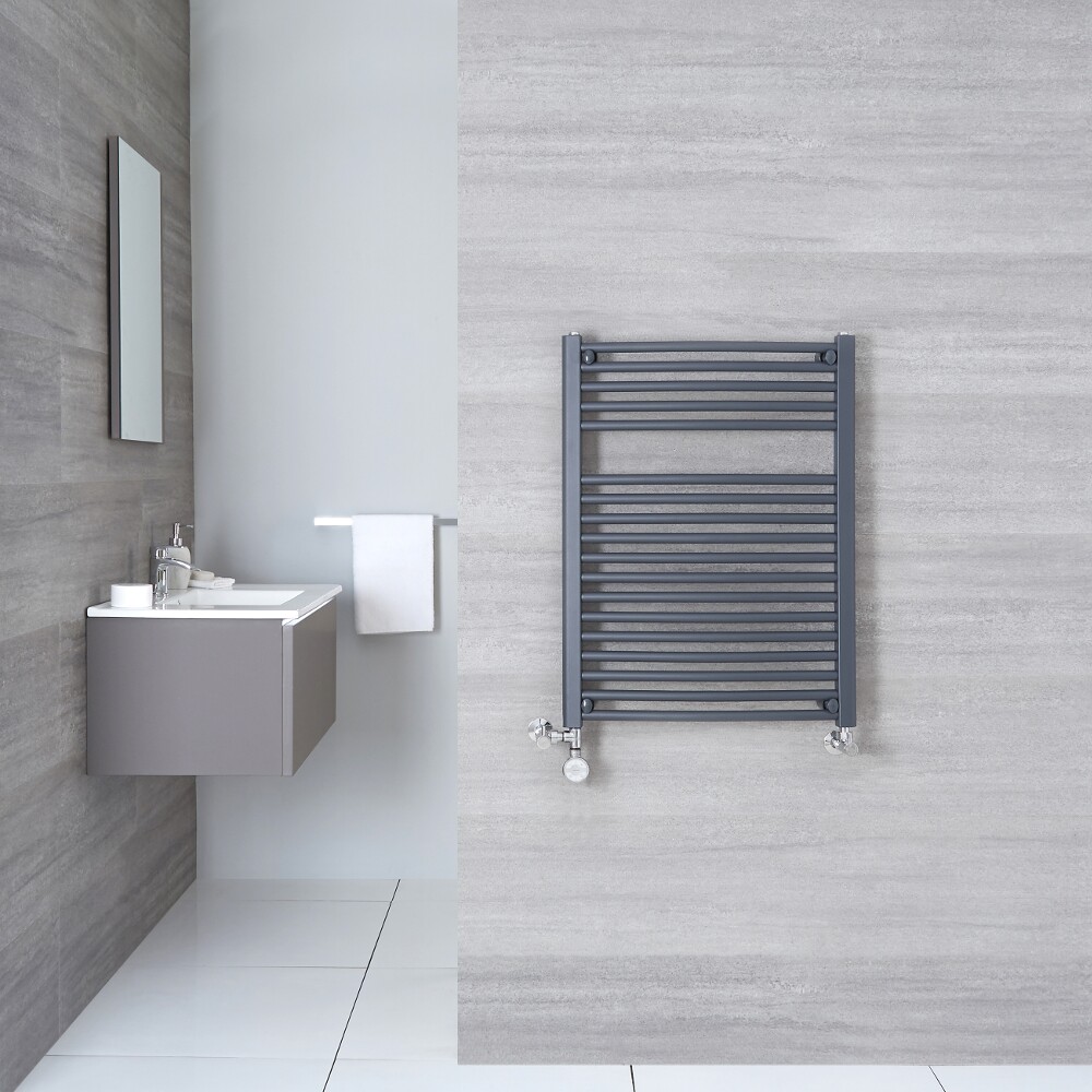 Radiador Toallero Mixto Curvo - Antracita - 800mm x 500mm x 48mm - 466 Vatios - Loa