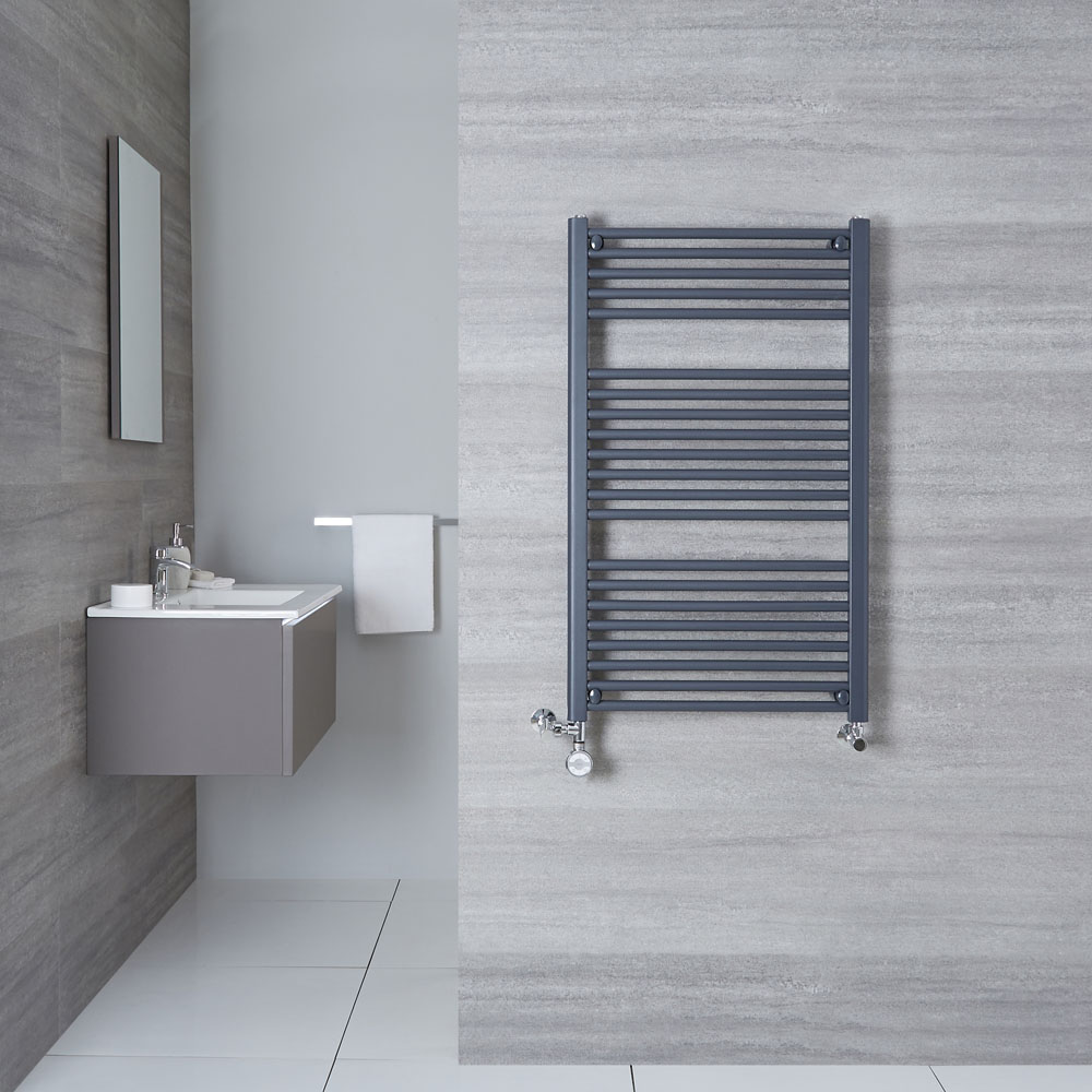 Radiador Toallero Mixto Plano - Antracita - 1000mm x 600mm x 30mm - 677 Vatios - Loa