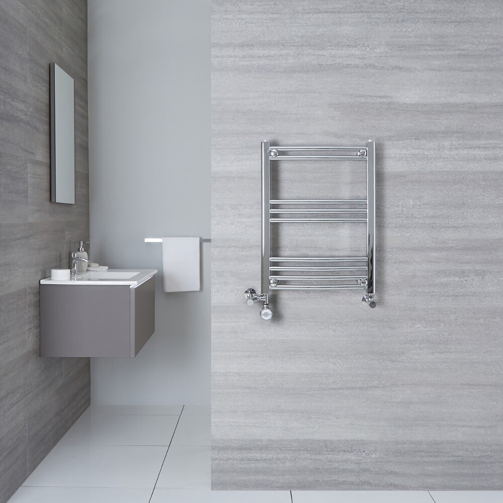 Radiador Toallero Mixto Curvo - Cromado - 700mm x 400mm x 38mm - 187 Vatios - Ischia