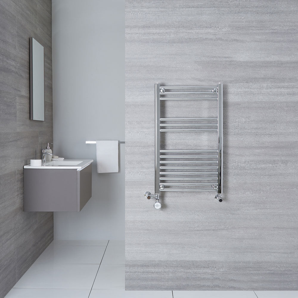 Radiador Toallero Mixto Plano - Cromado - 800mm x 500mm x 30mm - 284 Vatios - Ischia