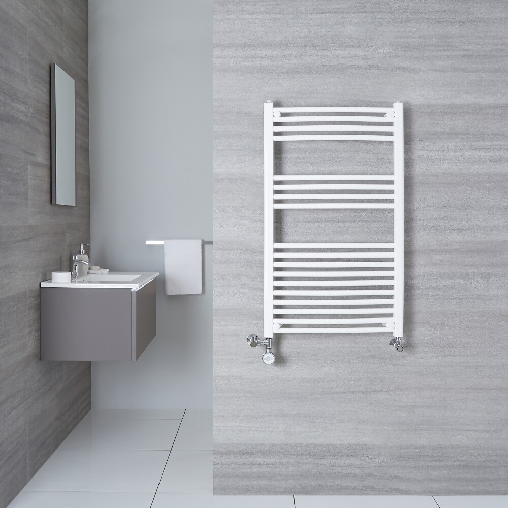 Radiador Toallero Mixto Curvo - Blanco - 1000mm x 500mm x 45mm - 540 Vatios - Etna