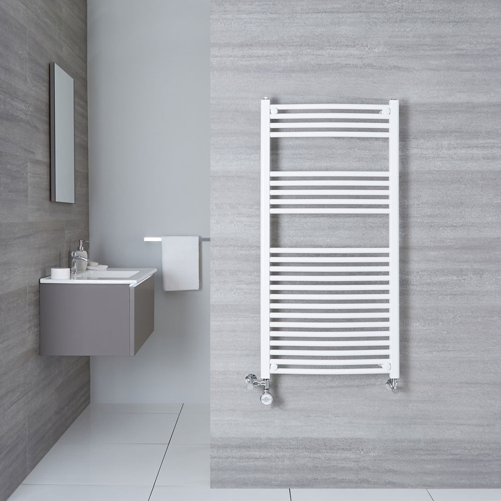 Radiador Toallero Mixto Curvo - Blanco - 1200mm x 600mm x 50mm - 766 Vatios - Etna