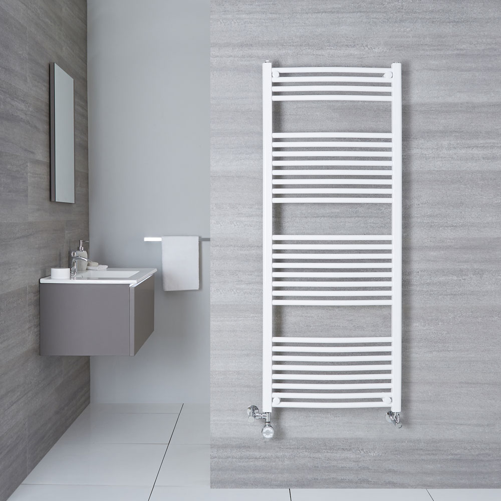 Radiador Toallero Mixto Curvo - Blanco - 1500mm x 600mm x 50mm - 942 Vatios - Etna