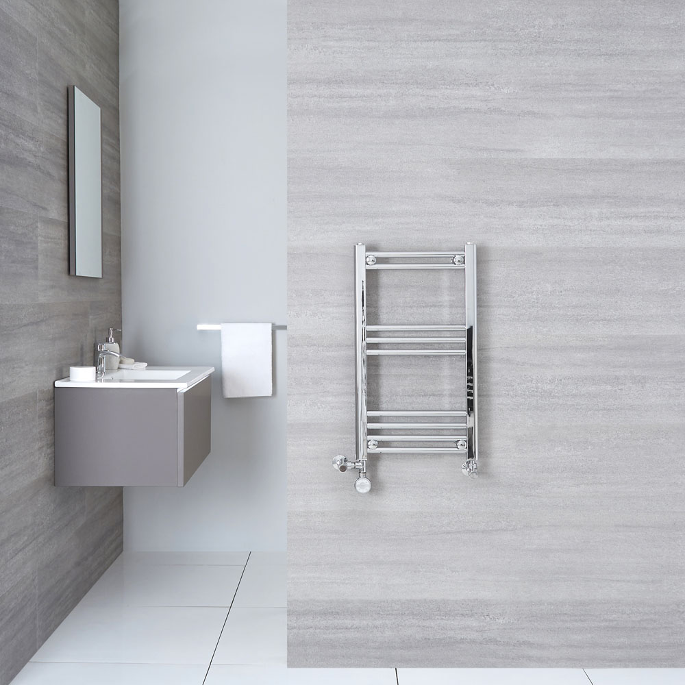 Radiador Toallero Mixto Plano - Cromado - 700mm x 400mm x 30mm - 187 Vatios - Ischia