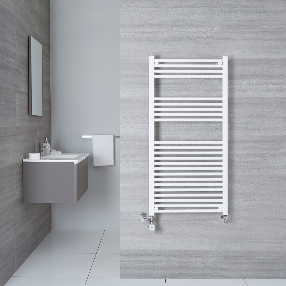 Radiador Toallero Mixto Plano - Blanco - 1200mm x 500mm x 30mm - 672 Vatios - Etna