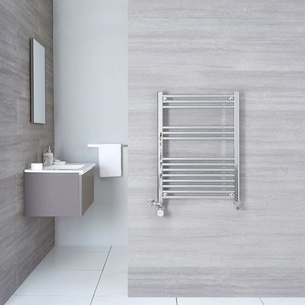 Radiador Toallero Mixto Plano - Cromado - 800mm x 600mm x 30mm - 322 Vatios - Ischia