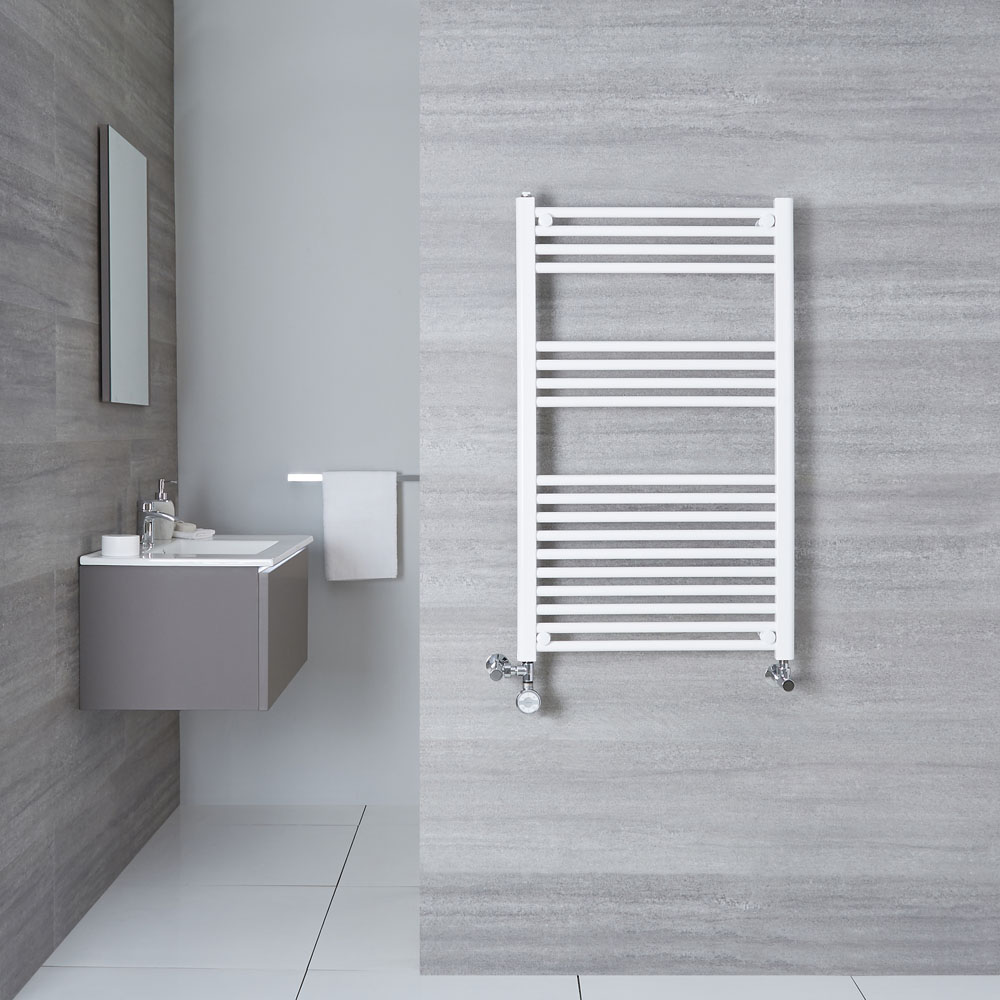 Radiador Toallero Mixto Plano - Blanco - 1000mm x 600mm x 30mm - 614 Vatios - Etna