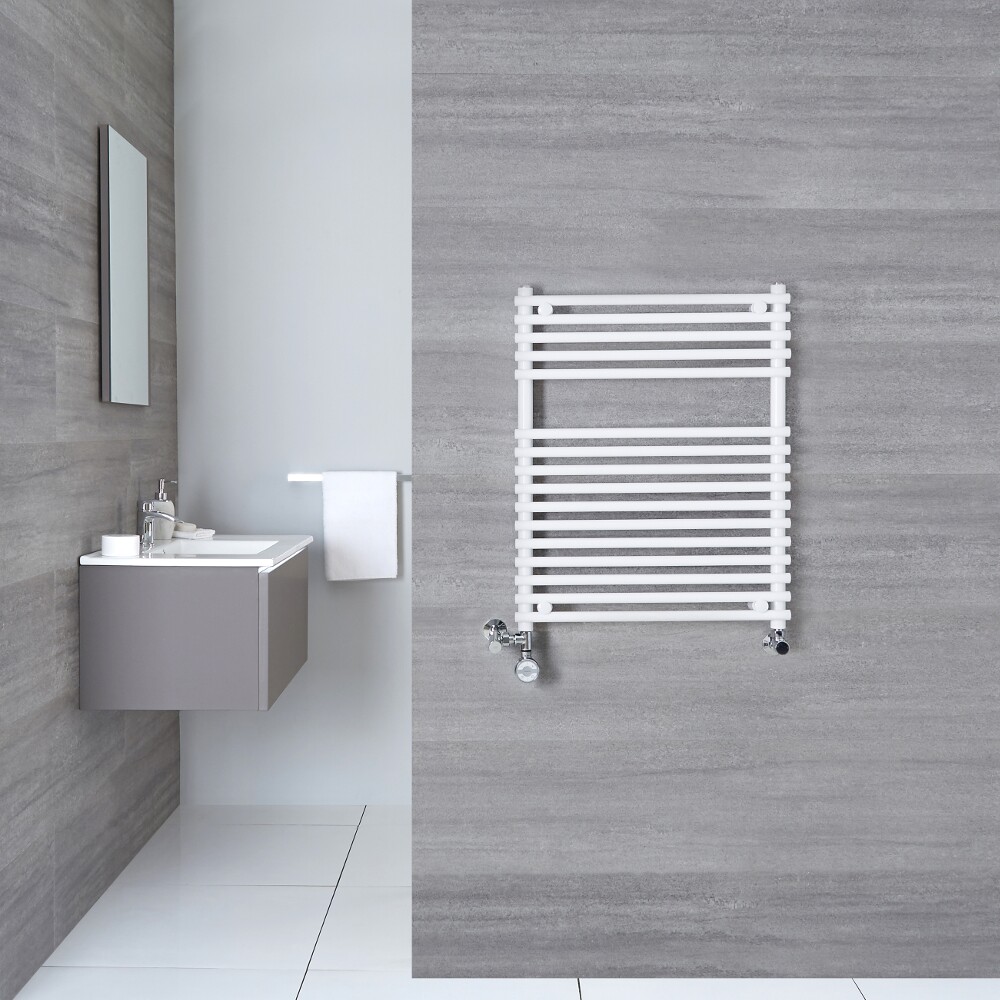 Radiador Toallero Mixto Plano - Blanco - 750mm x 450mm x 70mm - 274 Vatios - Ischia