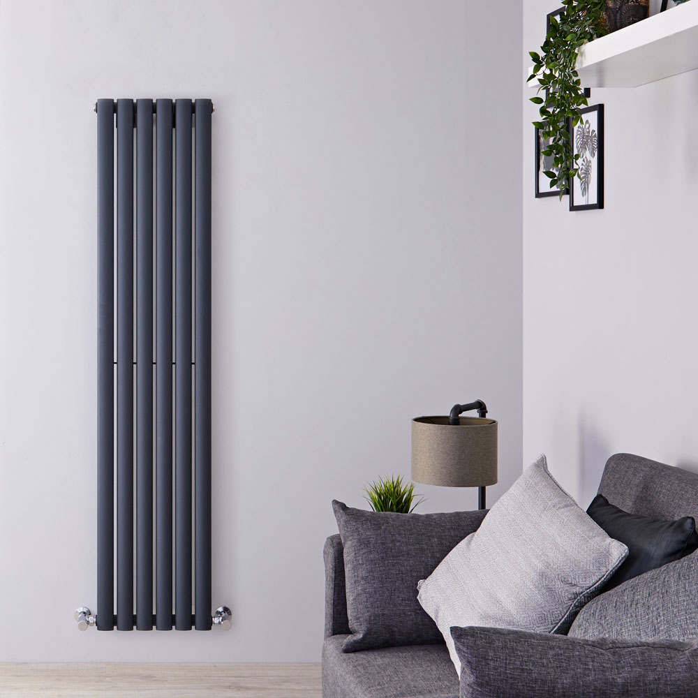 Radiador de Diseño Vertical - Antracita - 1600mm x 354mm x 56mm - 841 Vatios - Revive