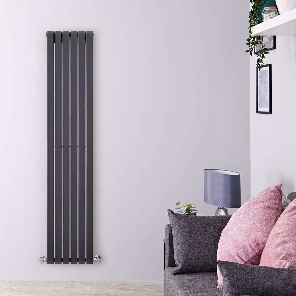 Radiador de Diseño Vertical - Antracita - 1600mm x 354mm x 54mm - 861 Vatios - Sloane