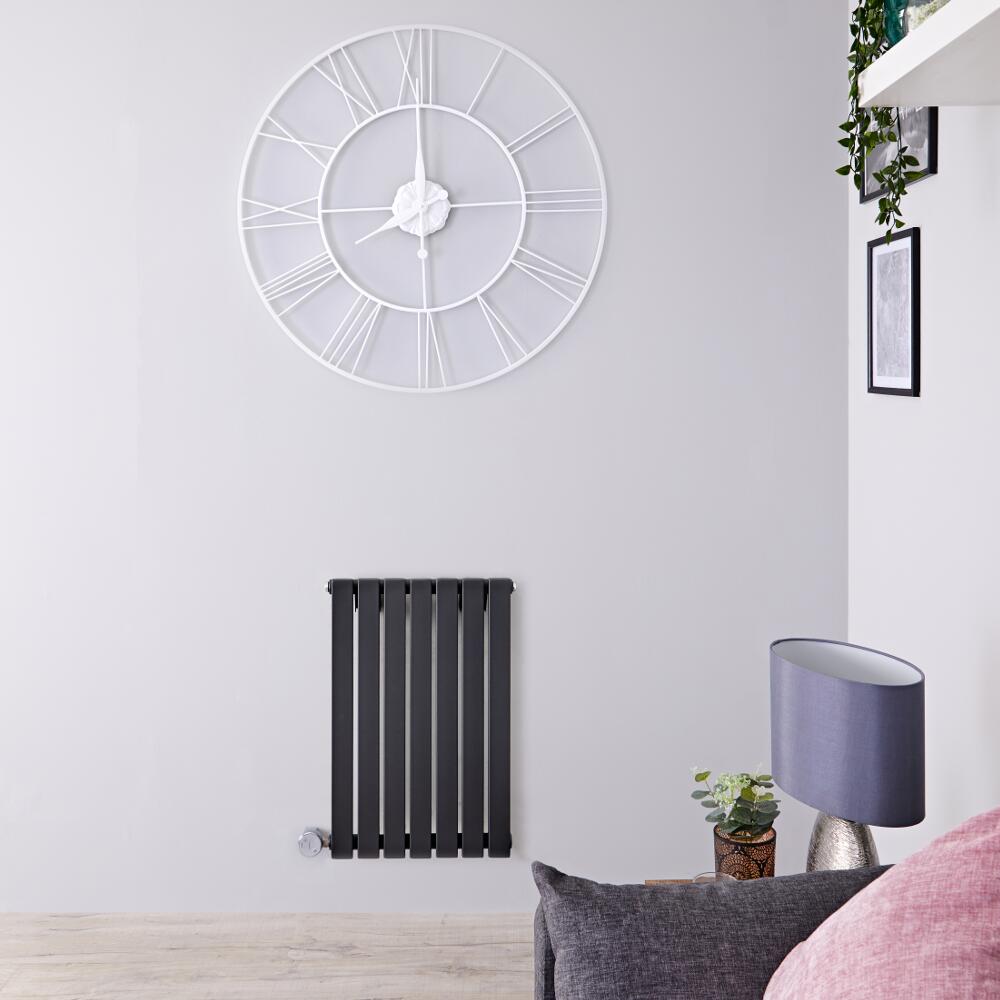 Radiador de Diseño Eléctrico Horizontal - Antracita - 635mm x 420mm x 54mm - Elemento Termostático de 400W - Sloane
