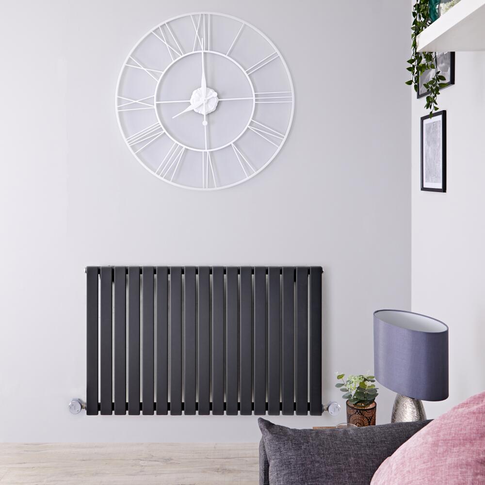 Radiador de Diseño Eléctrico Horizontal - Antracita - 635mm x 1000mm x 54mm - 1 Elemento de 1200W - Sloane