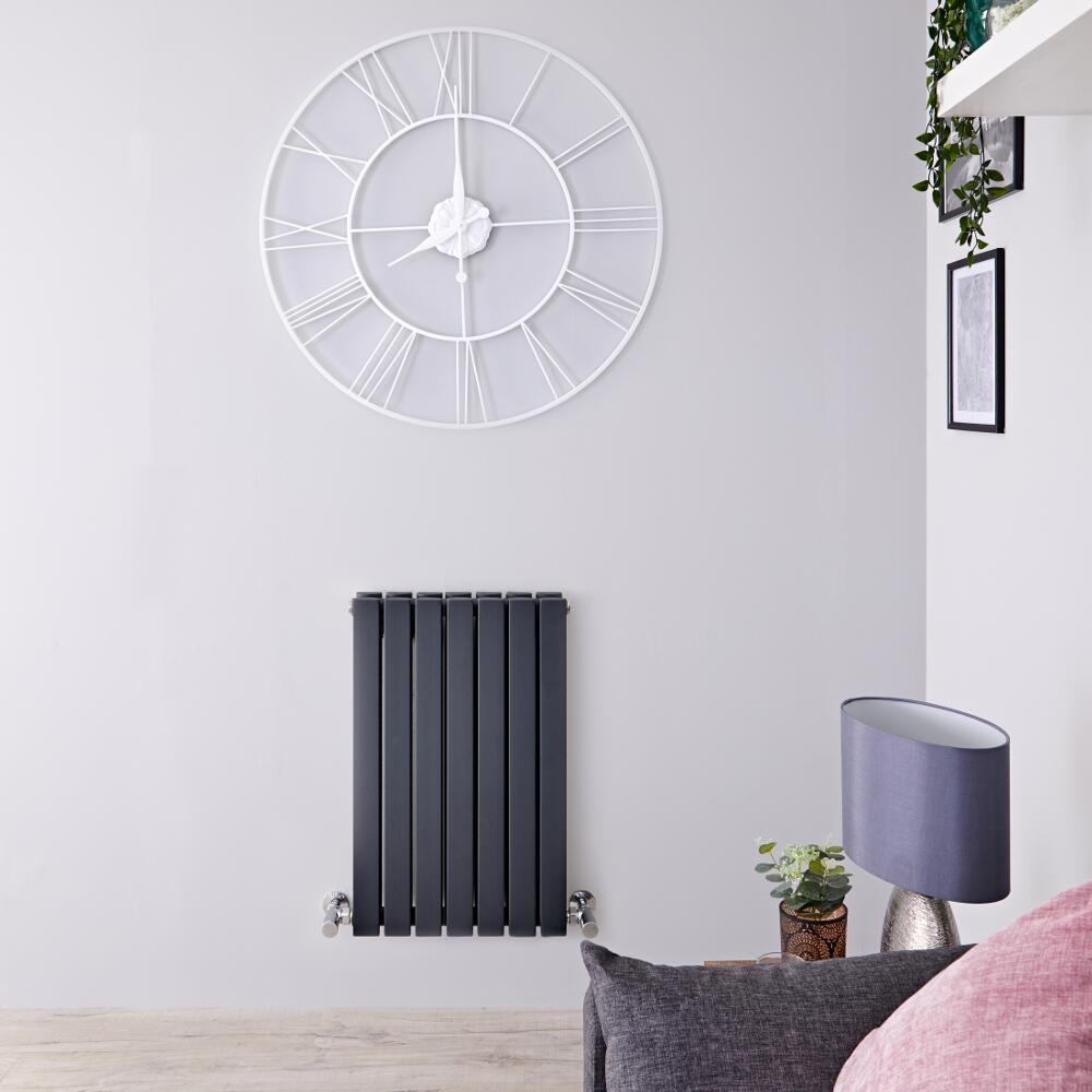 Radiador de Diseño Horizontal Doble - Antracita - 635mm x 420mm x 71mm - 653 Vatios - Sloane