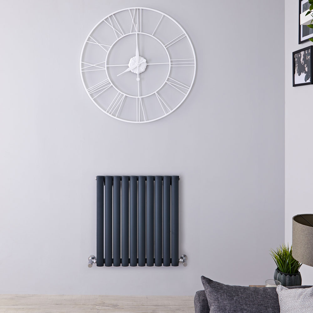Radiador de Diseño Horizontal - Antracita - 635mm x 595mm x 55mm - 596 Vatios - Revive
