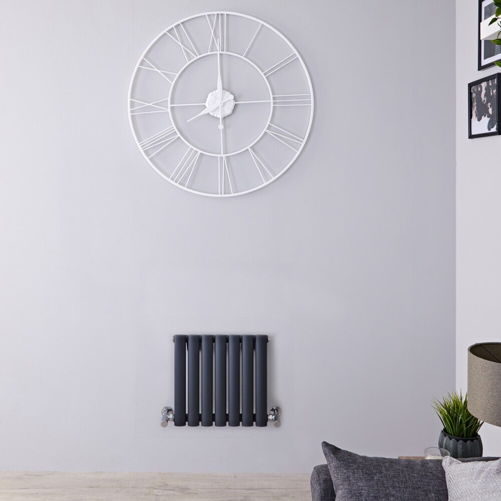 Radiador de Diseño Horizontal - Antracita - 400mm x 415mm x 56mm - 284 Vatios – Revive