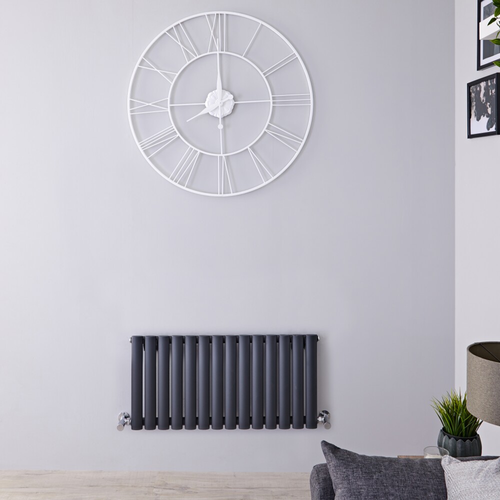 Radiador de Diseño Horizontal - Antracite - 400mm x 834mm x 56mm - 569 Vatios – Revive
