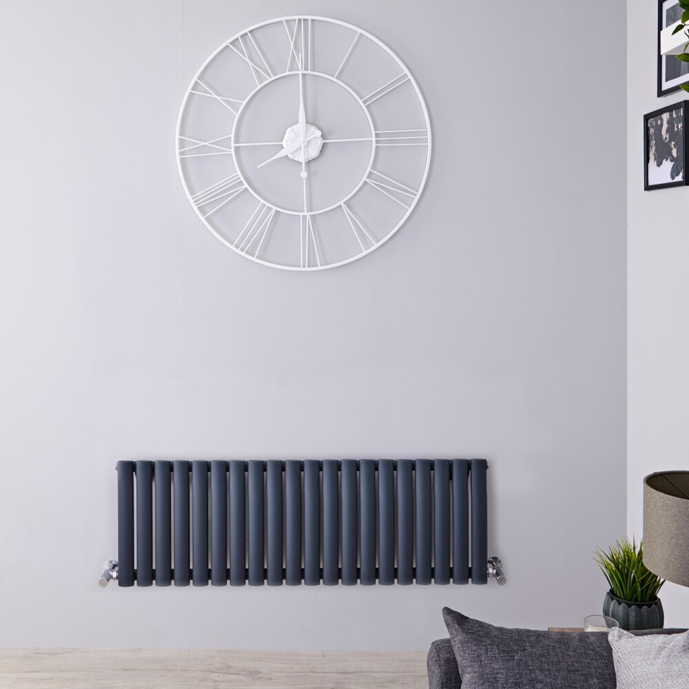 Radiador de Diseño Horizontal - Antracita - 400mm x 1180mm x 56mm - 813 Vatios – Revive