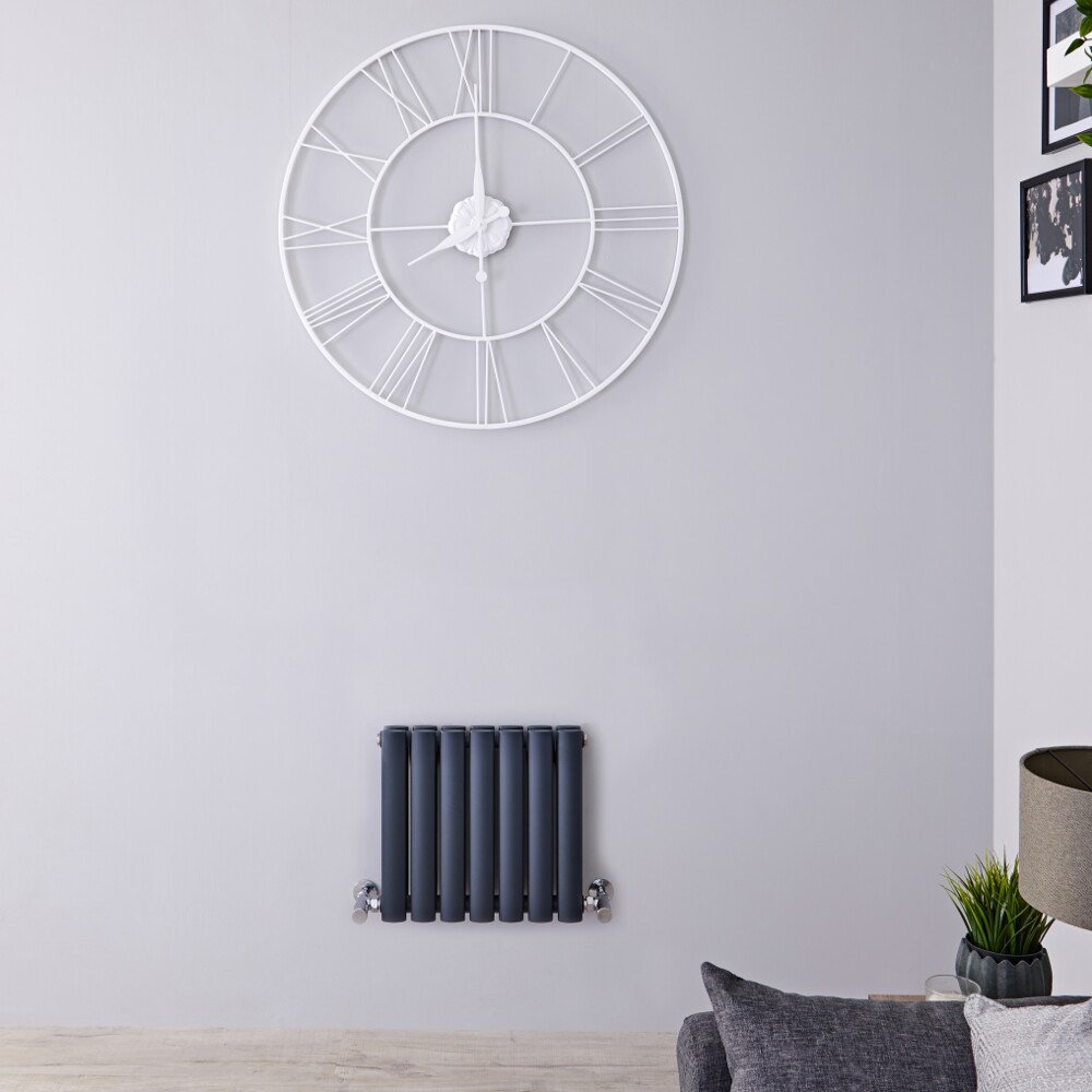Radiador de Diseño Horizontal Doble - Antracita- 400mm x 415mm x 78mm - 433 Vatios – Revive