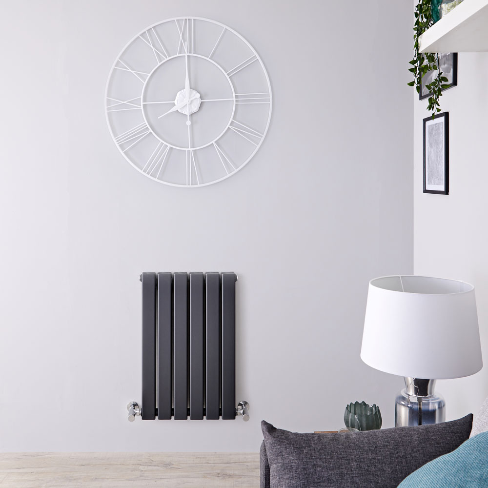 Radiador de Diseño Horizontal Doble - Antracita - 635mm x 420mm x 58mm - 573 Vatios - Delta