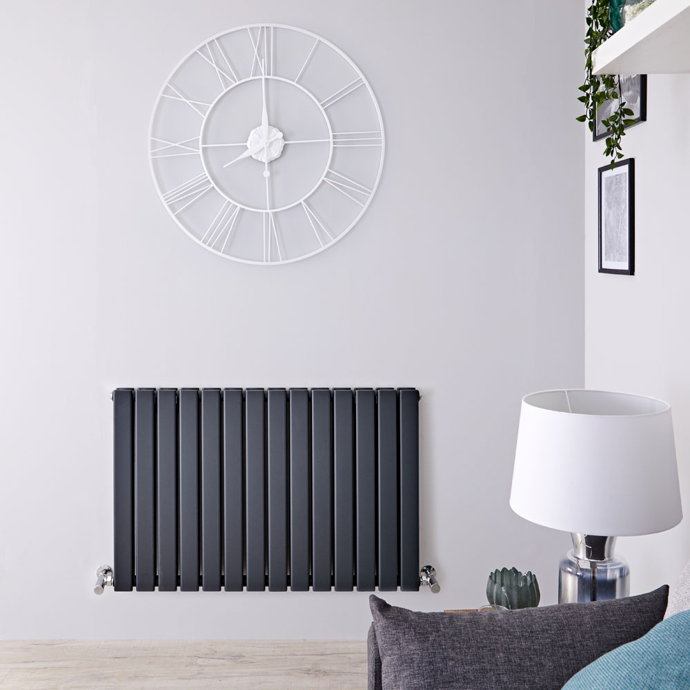 Radiador de Diseño Horizontal Doble - Antracita - 635mm x 980mm x 58mm - 1337 Vatios - Delta