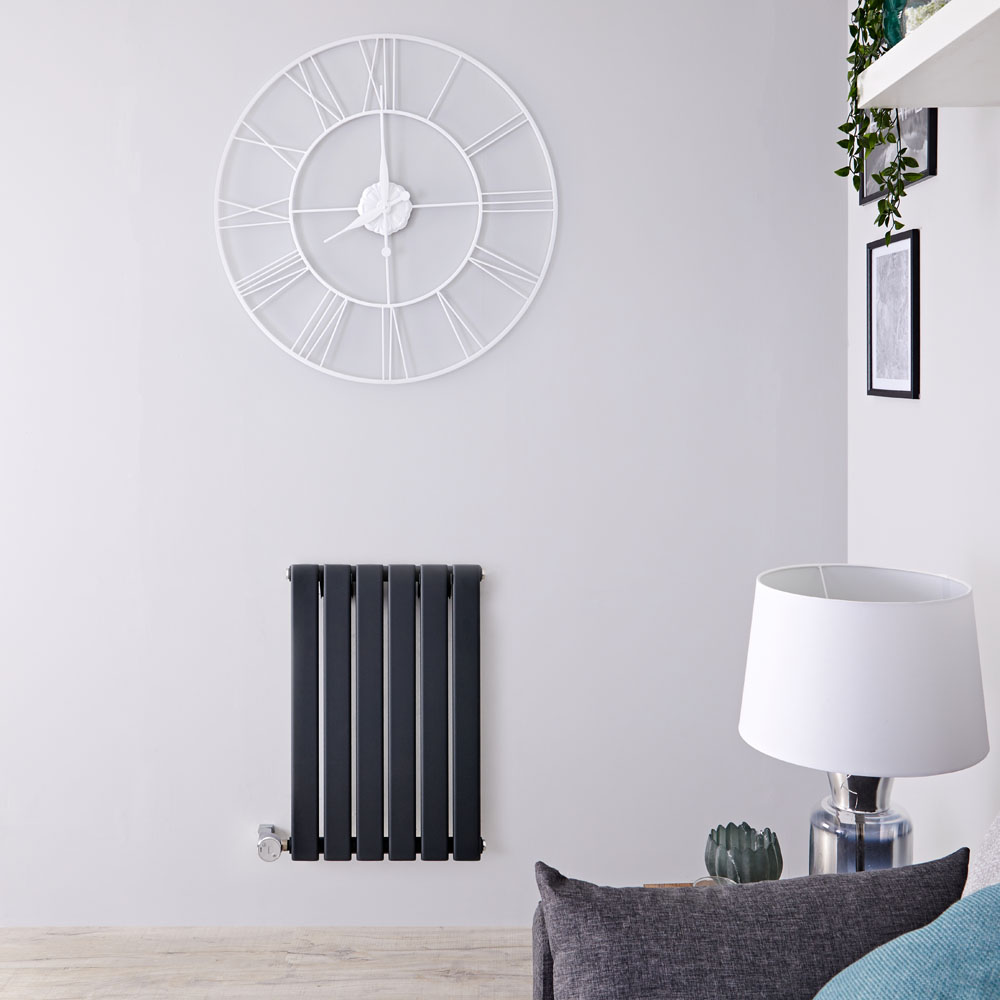 Radiador de Diseño Eléctrico Horizontal - Antracita - 635mm x 420mm x 46mm - Elemento Termostático de 400W - Delta