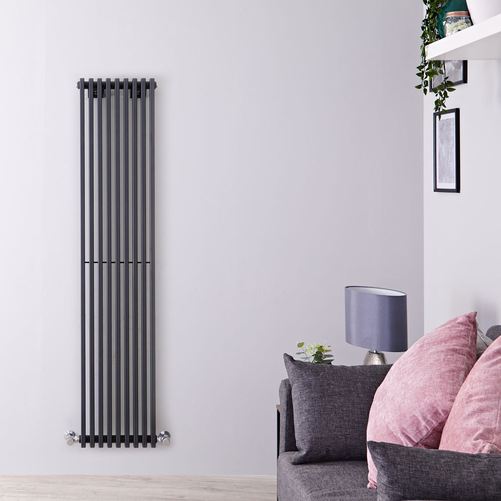 Radiador de Diseño Vertical - Antracita - 1600mm x 342mm x 84mm - 1052 Vatios - Fin