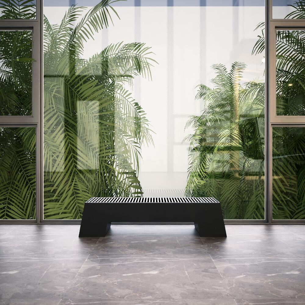 Radiador Convector Decorativo de Suelo Plinto - Antracita - Acero - 200mm x 800mm x 296mm - 520 Vatios - Adva
