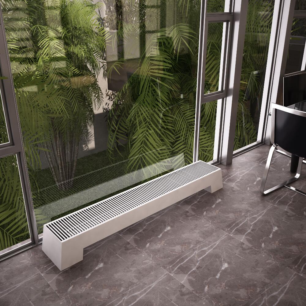 Radiador Convector Decorativo de Suelo Plinto - Blanco - Acero - 200mm x 1400mm x 296mm - 1146 Vatios - Adva