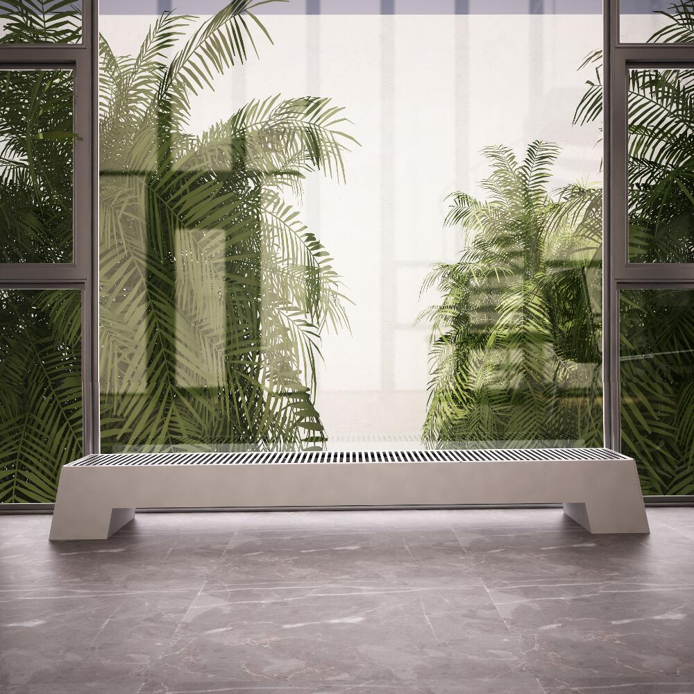 Radiador Convector Decorativo de Suelo Plinto - Blanco - Acero - 200mm x 1800mm x 296mm - 1563 Vatios - Adva