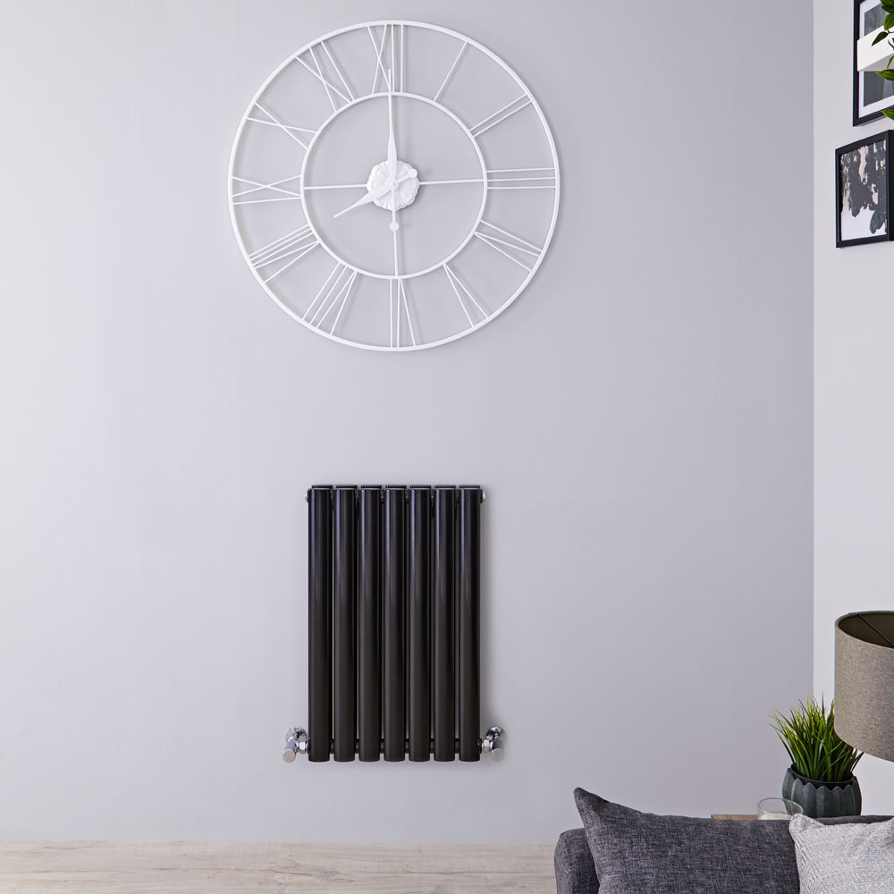 Radiador de Diseño Horizontal Doble - Negro Lúcido - 635mm x 415mm x 78mm - 652 Vatios - Revive