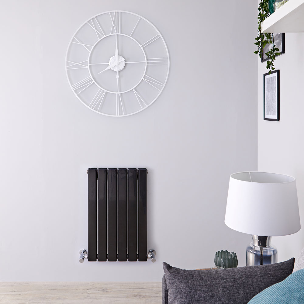 Radiador de Diseño Horizontal Doble - Negro Lúcido - 635mm x 420mm x 58mm - 573 Vatios - Delta