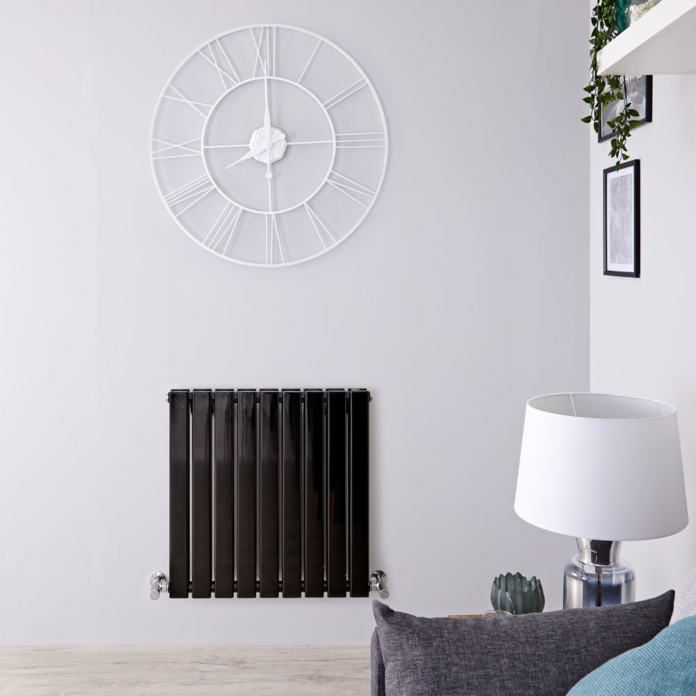 Radiador de Diseño Horizontal Doble - Negro Lúcido - 635mm x 630mm x 58mm - 859 Vatios - Delta