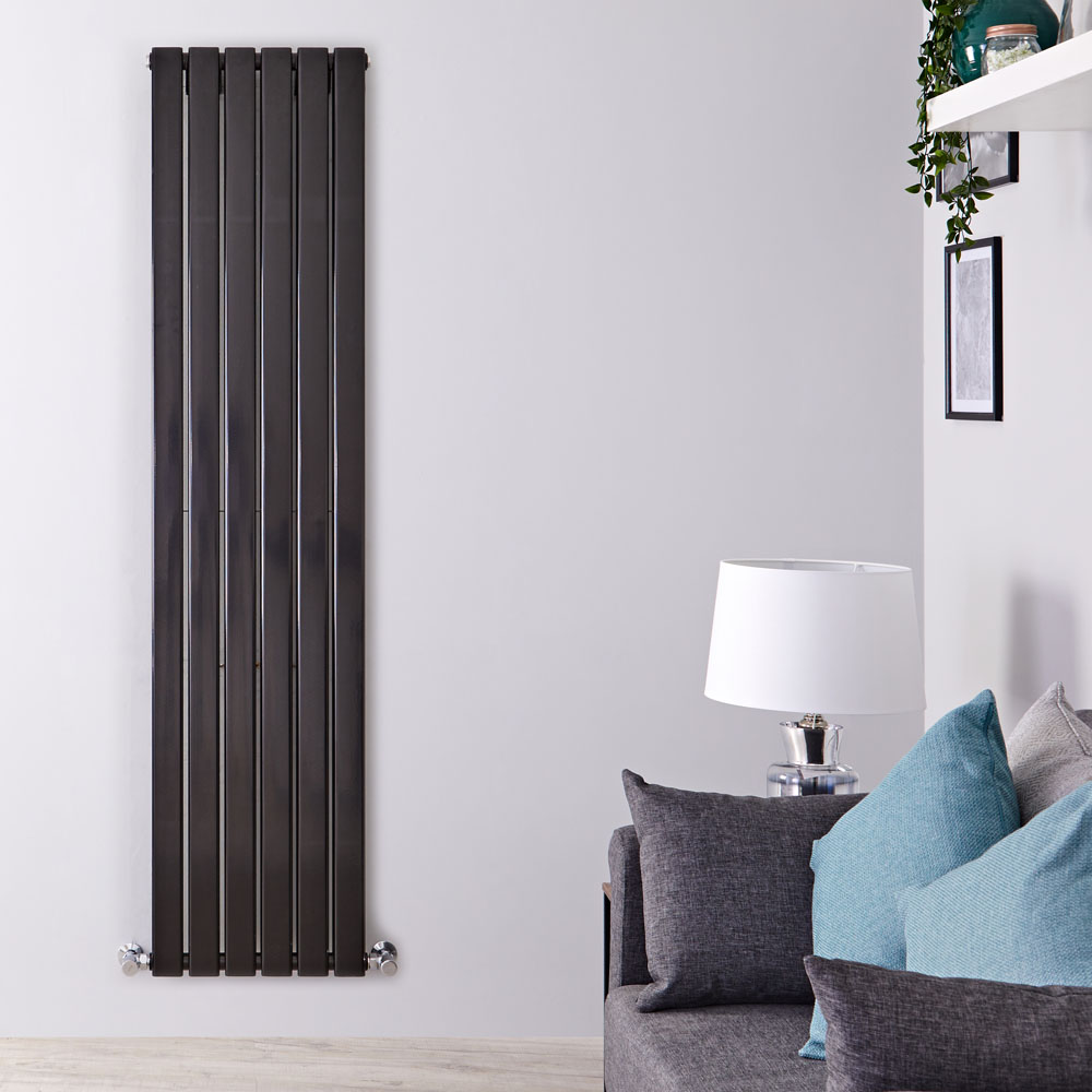 Radiador de Diseño Vertical Doble - Negro Lúcido - 1600mm x 420mm x 60mm - 1322 Vatios - Delta