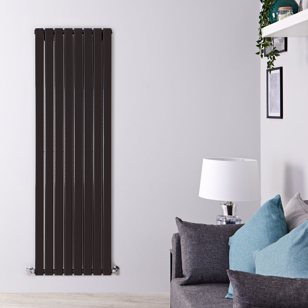 Radiador de Diseño Vertical Doble - Negro Lúcido - 1600mm x 560mm x 60mm - 1764 Vatios - Delta