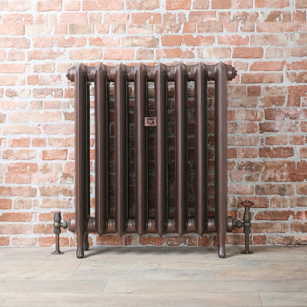 Radiador de Diseño Tradicional de 760mm de Hierro Fundido - Columnas Ovales - Color Cobre Antiguo - Erté - Disponible en Varias Medidas