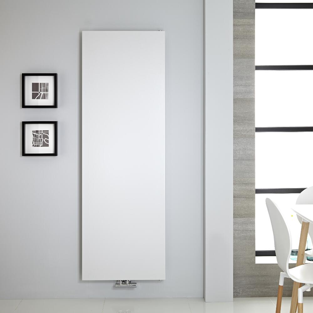 Radiador de Diseño Vertical - Panel Plano - Conexión Central - Blanco - 1800mm x 600mm - 1404 Vatios - Rubi