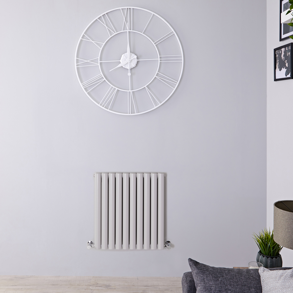 Radiador de Diseño Horizontal Doble - Gris Claro - 635mm x 595mm - 932 Vatios - Revive