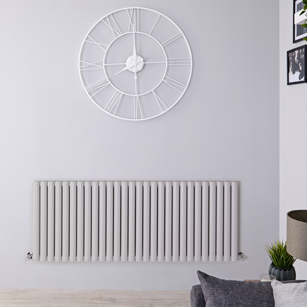 Radiador de Diseño Horizontal Doble - Gris Claro - 635mm x 1647mm - 2609 Vatios - Revive