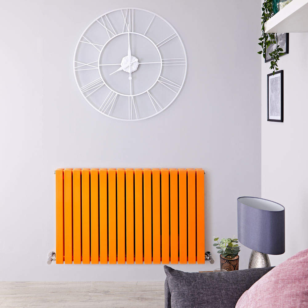Radiador de Diseño Horizontal Doble - Naranja Claro - 635mm x 1000mm x 71mm - 1022 Vatios -Sloane