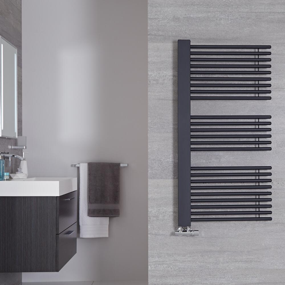 Radiador Toallero de Diseño Vertical -Antracita - 1190mm x 600mm - 741 Vatios - Bosa