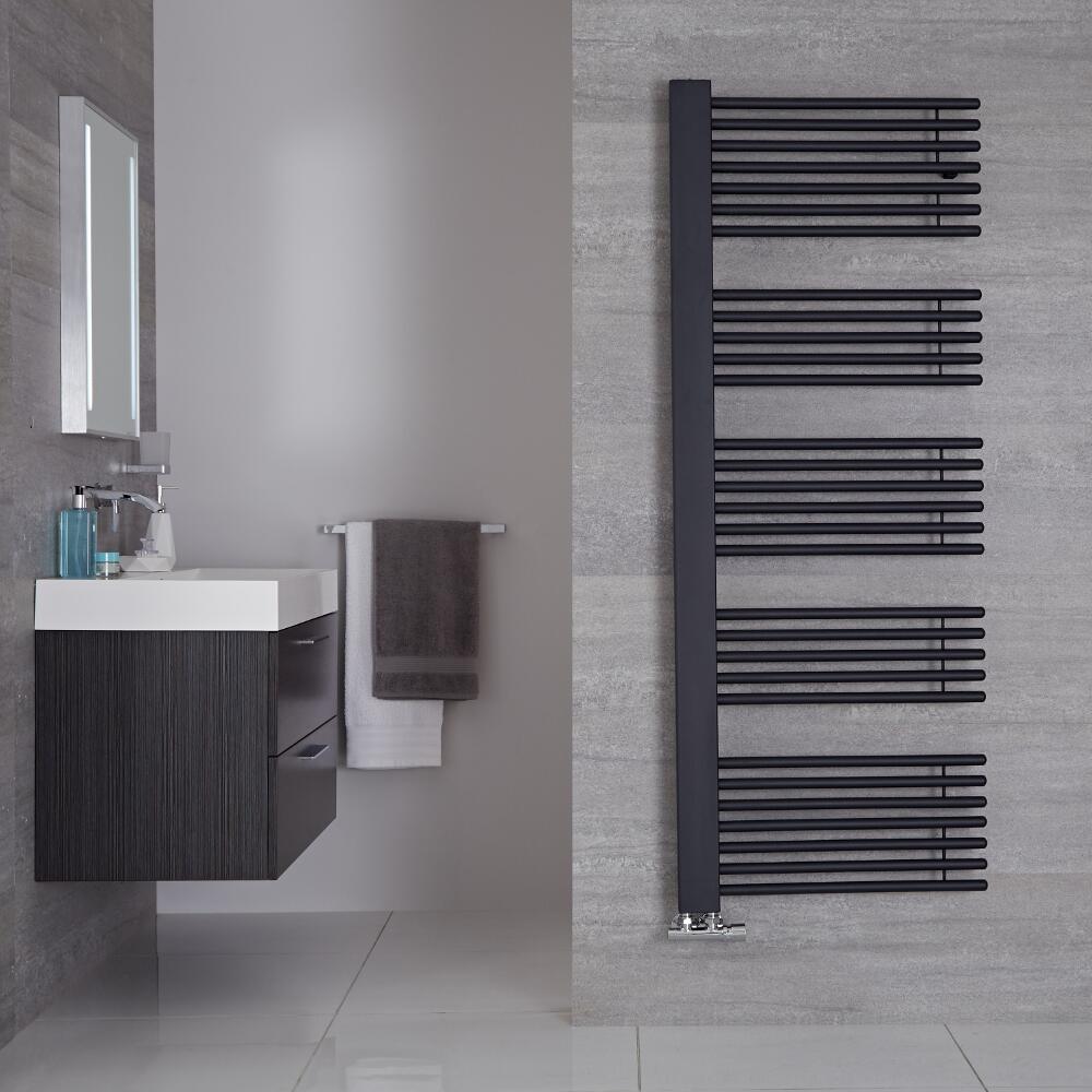Radiador Toallero de Diseño Vertical -Antracita - 1600mm x 600mm - 1000 Vatios - Bosa