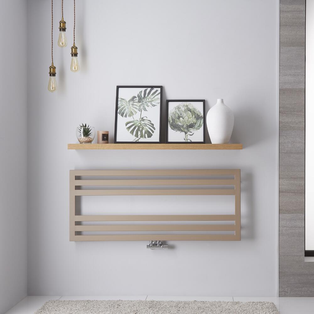 Radiador Toallero de Diseño Horizontal – Color Cuarzo Mineral - 500mm x 1200mm - 582 Vatios - Ponza