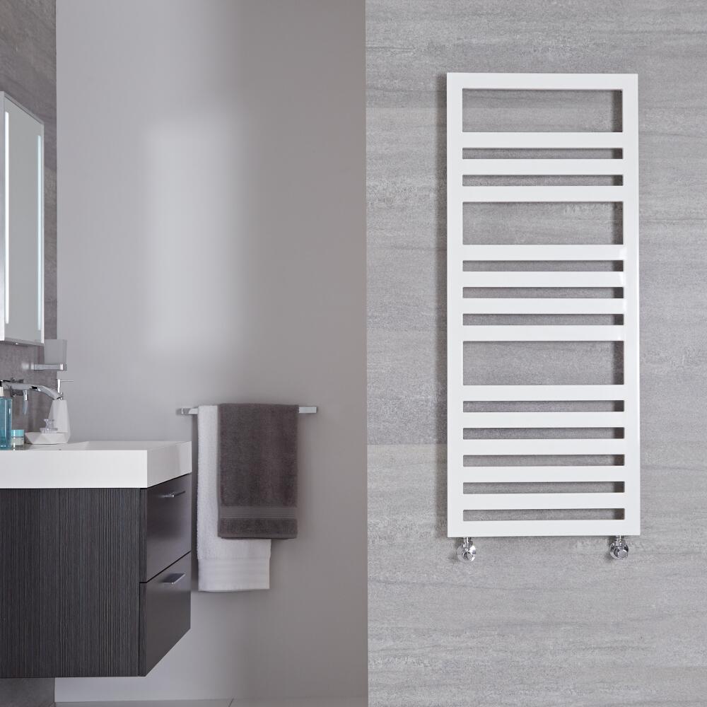 Radiador Toallero de Diseño Vertical - Blanco - 1200mm x 500mm - 618 Vatios - Ponza