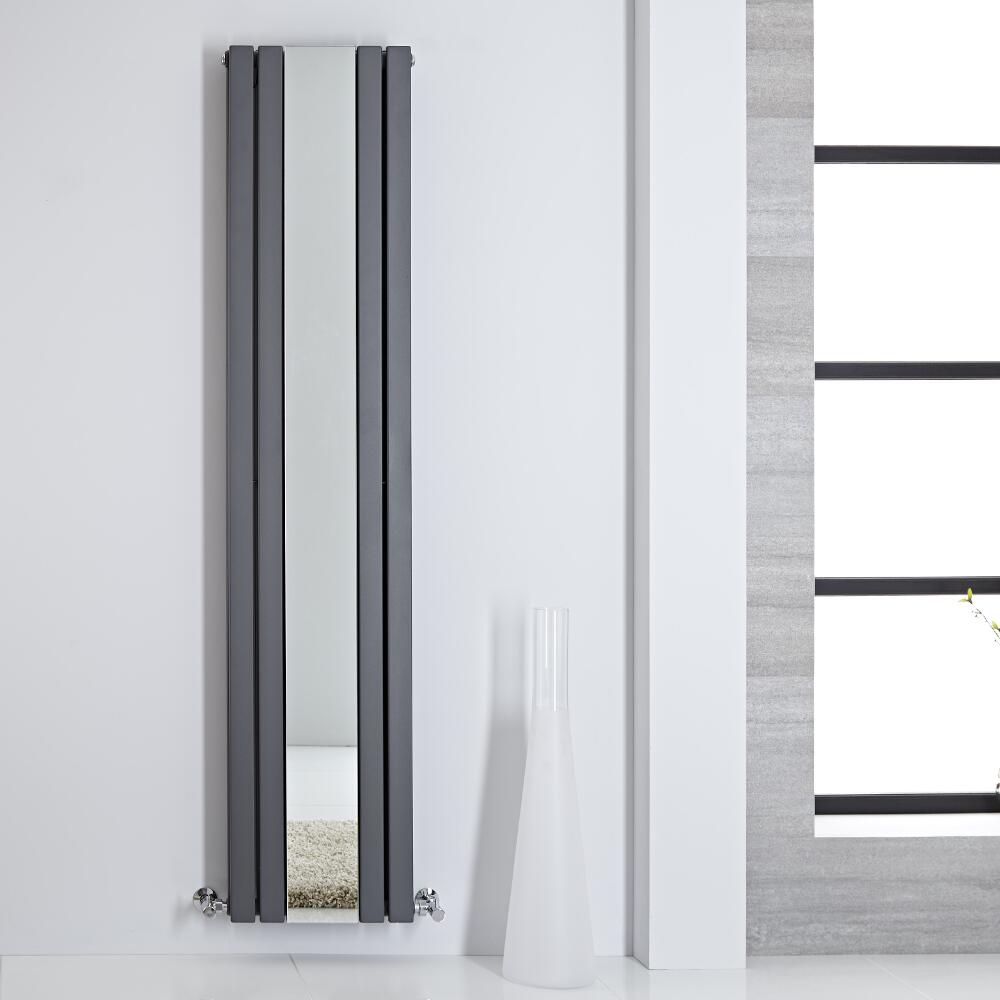 Radiador de Diseño - Vertical Con Espejo - Antracita - 1800mm x 385mm - 1658 Vatios - Sloane